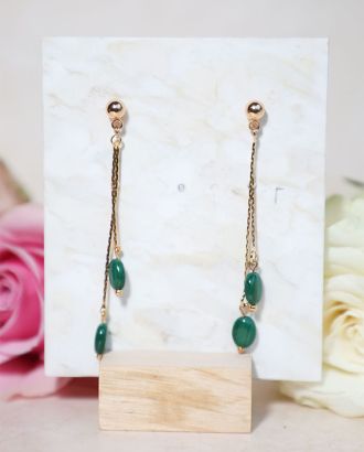 Boucle d'oreille pendantes malachite