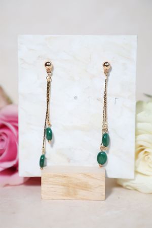 Boucle d'oreille pendantes malachite