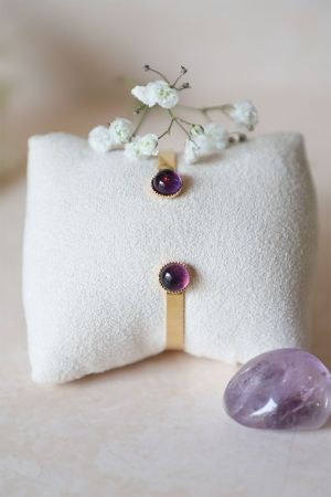 Jonc deux pierres améthystes