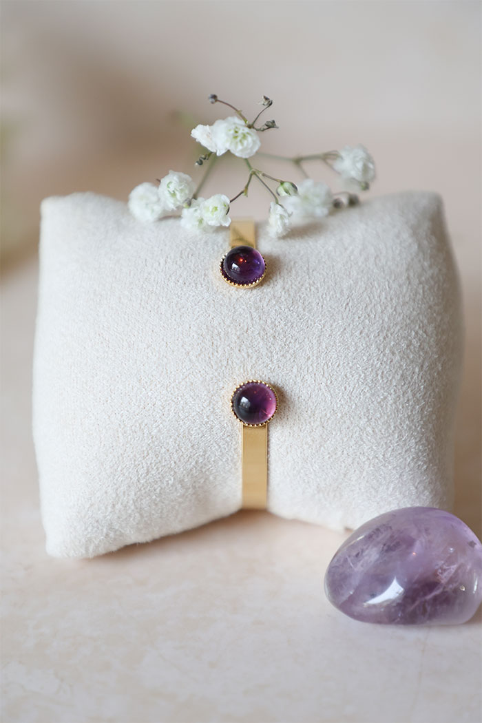 Vanessa 1 Jonc deux pierres améthystes